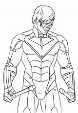 Supereroi Stampe Nightwing Superheroes Wonder sketch template