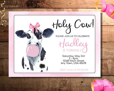 holy  birthday invitation pink invitation farm party etsy