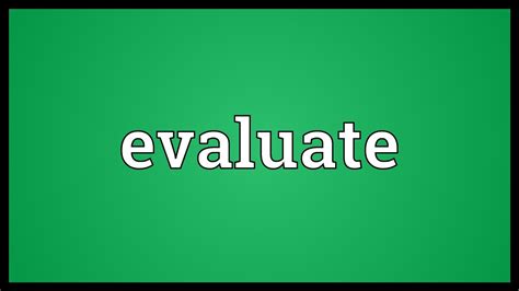evaluate meaning youtube