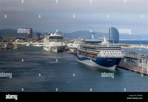 barcelona cruise port spain docking cruise ships tui discovery front thomson cruises