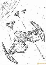 Pages Spaceships Coloring War sketch template