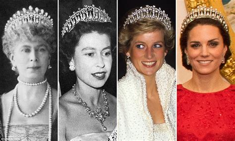 kate middleton dons diana s favourite tiara from garrard jewellers daily mail online