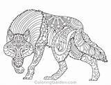 Wolf Coloring Pages Adults Adult Printable Coloringgarden Print Pdf Animal Dog Books Sheets Mandala Color Drawing Drawings Patterns Format Description sketch template