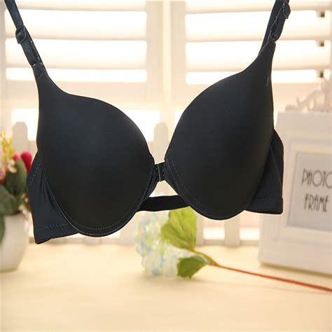 fashion sexy women front closure lace push up seamless underwire bra