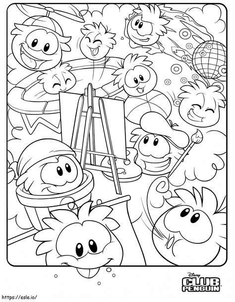 club penguin puffles coloring page