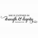 Strength Dignity Quotes Wall Color Decal Wallquotes Scripture sketch template