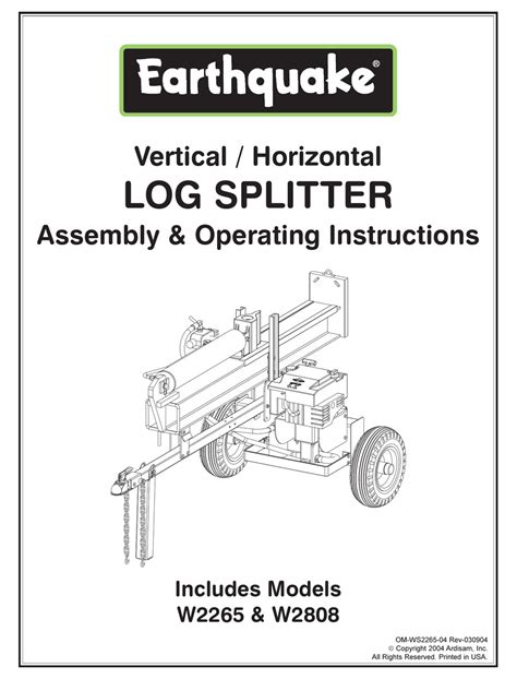 earthquake  assembly  operating instructions manual   manualslib