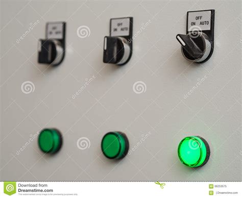 manual auto switches  control panel  light indicator stock image image  farm control