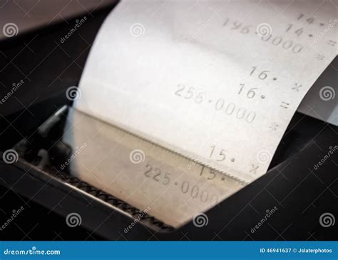 calculator tape print  calculator stock image image  total paper