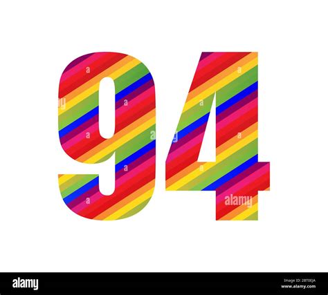 number rainbow style numeral digit colorful   number vector illustration design