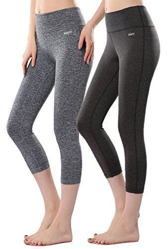 mirity womens tight yoga pants spandex workout gym activewear capris yogapants color blackgrey