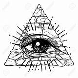Eye Masonic Drawing Illuminati Seeing Providence Getdrawings Triangle Drawings sketch template