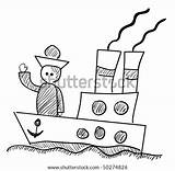 Seaman Drawing Steamer Ocean Stock Vector Childlike Similar Shutterstock Logo sketch template