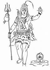 Shiva Coloring Lord Pages Printable Hinduism Standing Kids Adults sketch template
