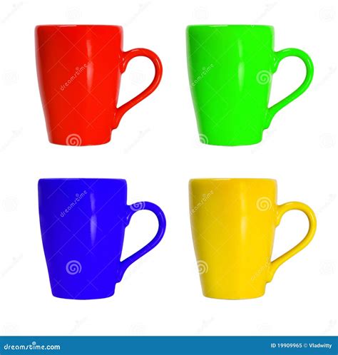 cup colour set stock image image  container yellow