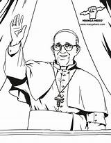 Pope Francis Coloring Catholic Pages Saints Da Getcolorings Color Template sketch template