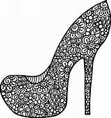 Coloring Pages High Heel Shoe Shoes Adult Heels Colouring Color Designs Printable Hands Walking Walked Them Beautiful Feets Getdrawings Mandalas sketch template