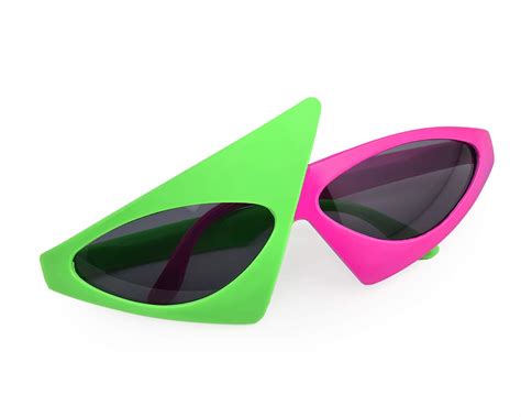 scspecial novelty party sunglasses 80s asymmetric glasses hot pink neon
