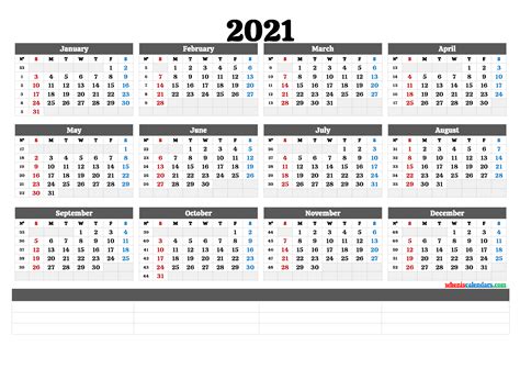 annual calendar printable  templates