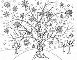 Coloring Winter Tree Color Printable Little Christmas Least Able Every sketch template
