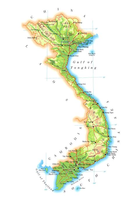 maps  vietnam detailed map  vietnam  english tourist map  vietnam road map