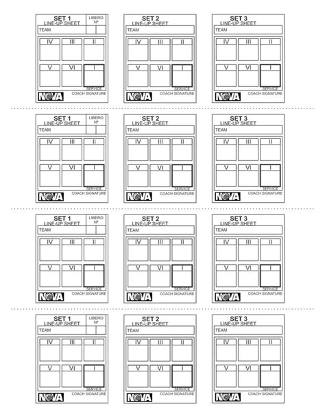 image result  blank volleyball lineup sheets printable template