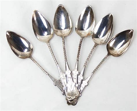 1918 set dutch sterling silver engraved demitasse spoons
