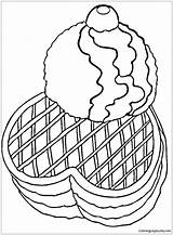Ice Cream Coloring Pages Waffles Waffle Printable Food Color Online Para Colorear Kids Template Print Coloringpagesonly sketch template