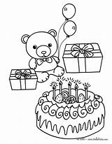 Birthday Cake Coloring Pages Bear Teddy Color Preschool Print Hellokids Getcolorings Big sketch template