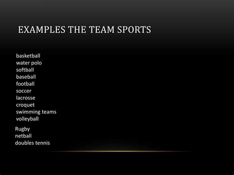 examples  individual sports powerpoint