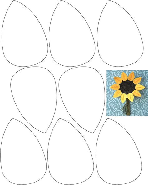 printable sunflower petal template