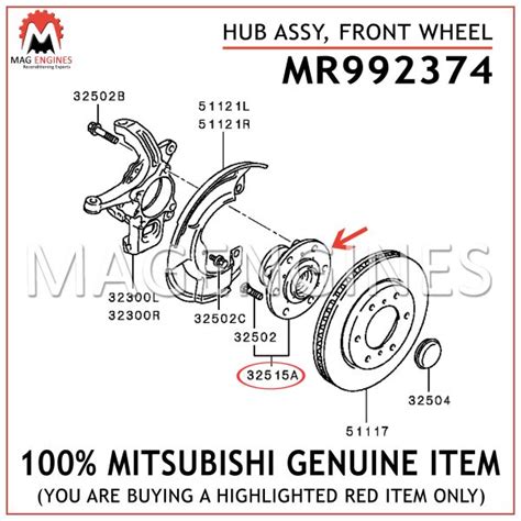 mitsubishi genuine hub assy front wheel mag engines