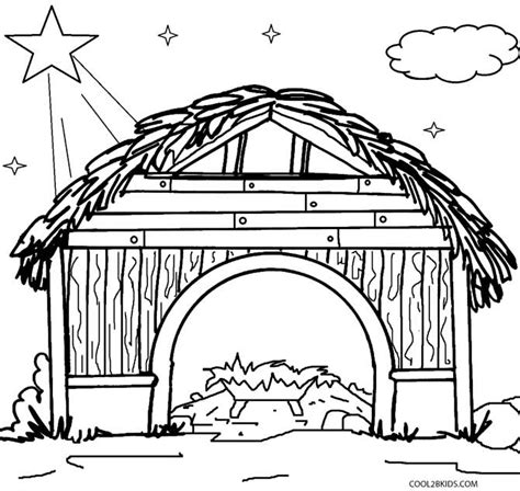printable nativity scene coloring pages  kids