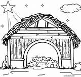 Coloring Stable Nativity Manger Malvorlagen Krippe Weihnachtskrippe Stabil Ausdrucken Kostenlos Crib Cool2bkids sketch template