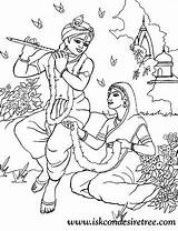Krishna Radha Janmashtami Iskcon sketch template