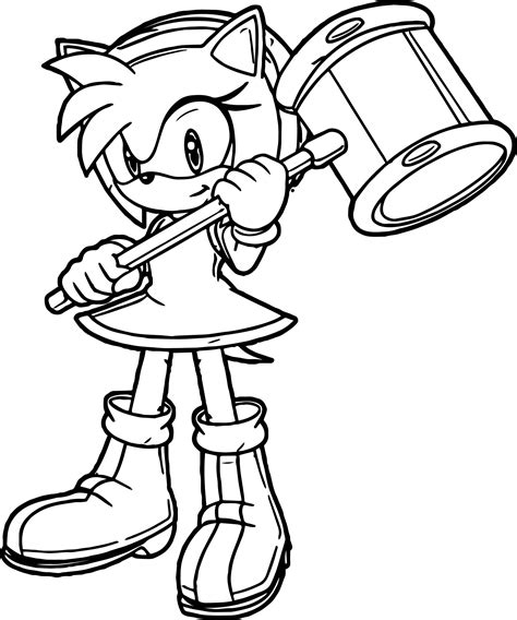 amy sonic coloring pages coloring home