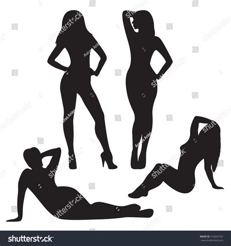 vector silhouettes women isolated on white stock vector 510633103 shutterstock
