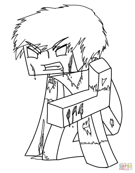 minecraft herobrine coloring page  printable coloring pages