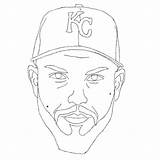 Coloring Pages Trout Mike Mlb Template Hosmer Eric sketch template