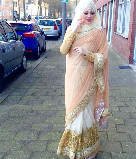 Desi Hijabi Sari Hijab Fashion Muslimah Fashion