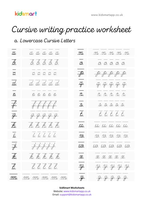 learn cursive writing  worksheets