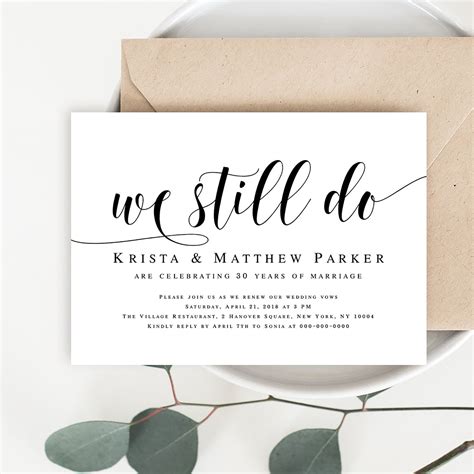 vow renewal invitation template     etsy