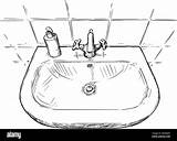 Lavandino Waschbecken Bagno Badezimmer Abbildung sketch template
