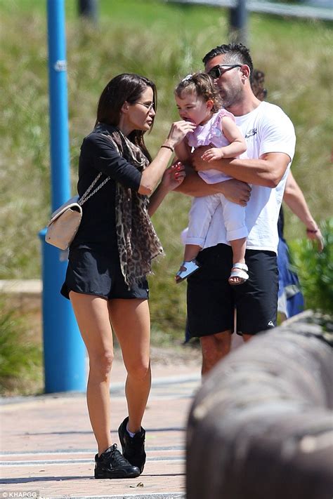 jodi anasta enjoys a stroll with husband briath and daughter aleeia in sydney daily mail online