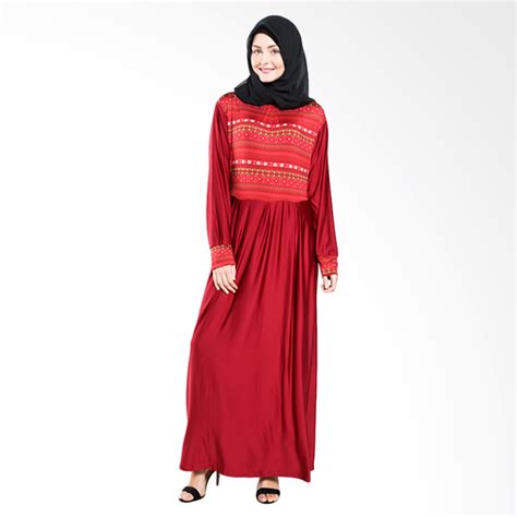jual elzatta gazna nazani red dress muslim  seller elzatta hijab