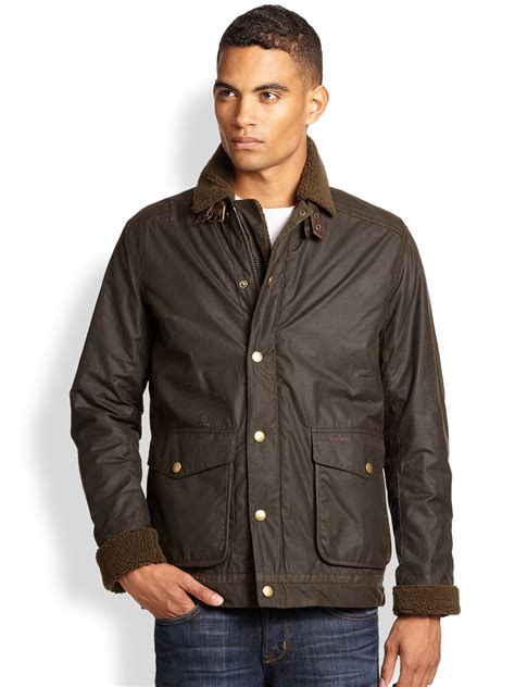 lyst barbour catrick waxed cotton jacket  brown  men