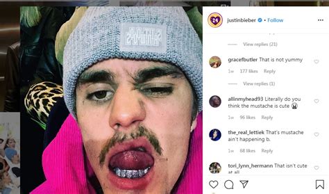 justin bieber responds to people insulting mocking his moustache