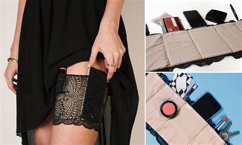 sassy stash allows women to carry a phone and purse on their thigh