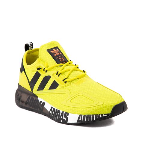 mens adidas zx  boost athletic shoe solar yellow black journeys