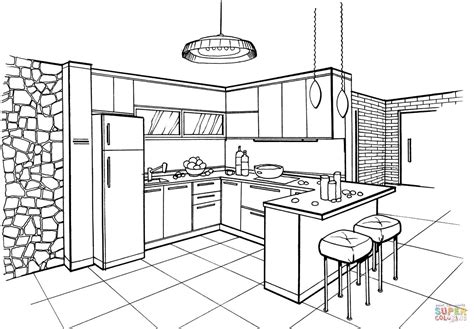 kitchen coloring pages   gambrco